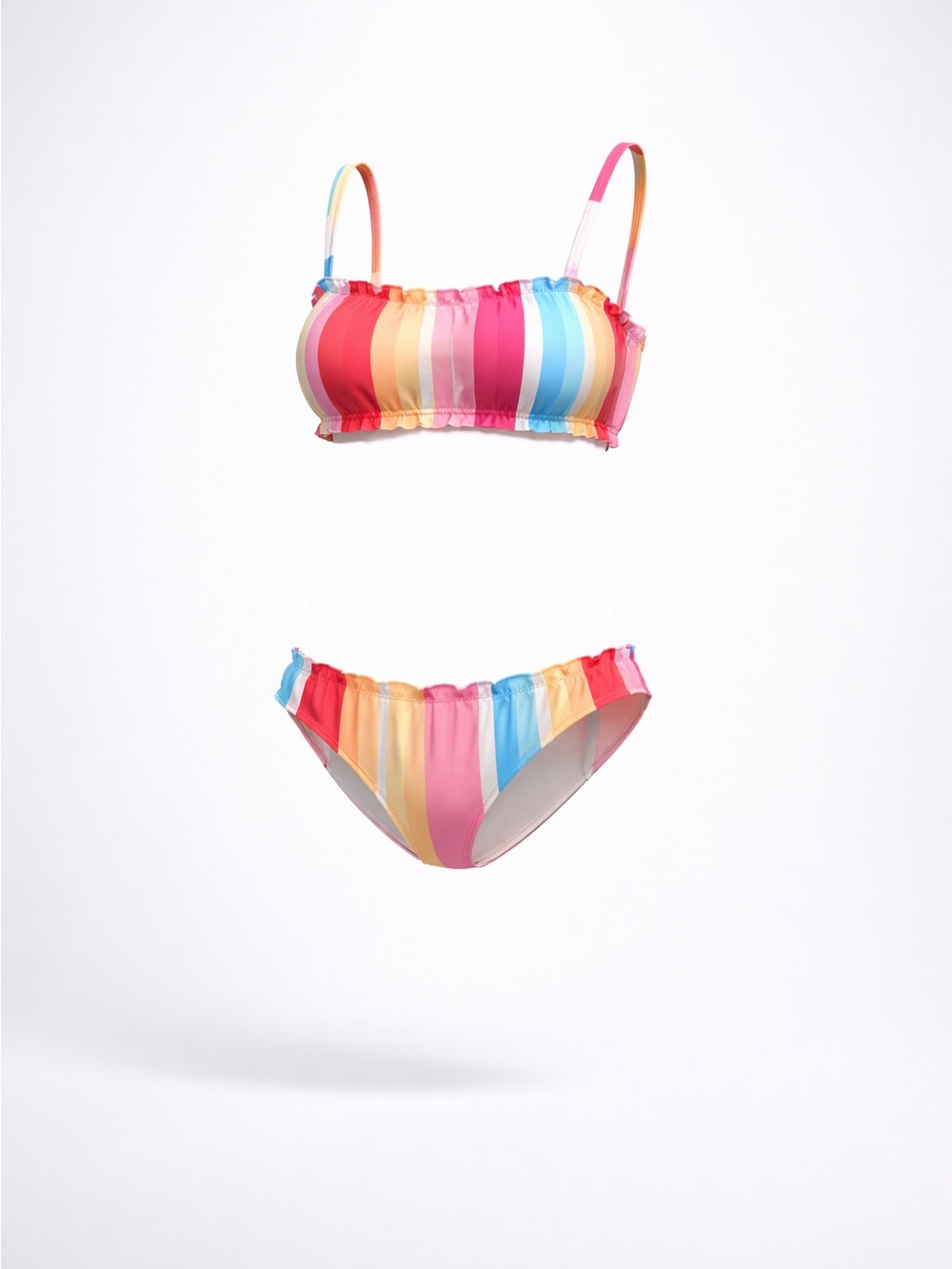 NanaMacs Rainbow Stripe Women’s Bikini in Pink, Red, Yellow, Blue, Orange